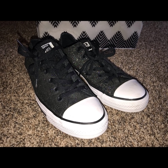 black sparkly converse